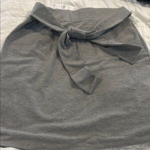 LOFT Gray Wrap Skirt Knee-Length Casual